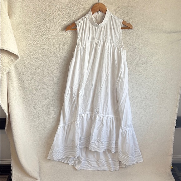 3.1 Philip Lim Drop Waist midi hi lo white cotton sleeveless dress 2 - Picture 1 of 8
